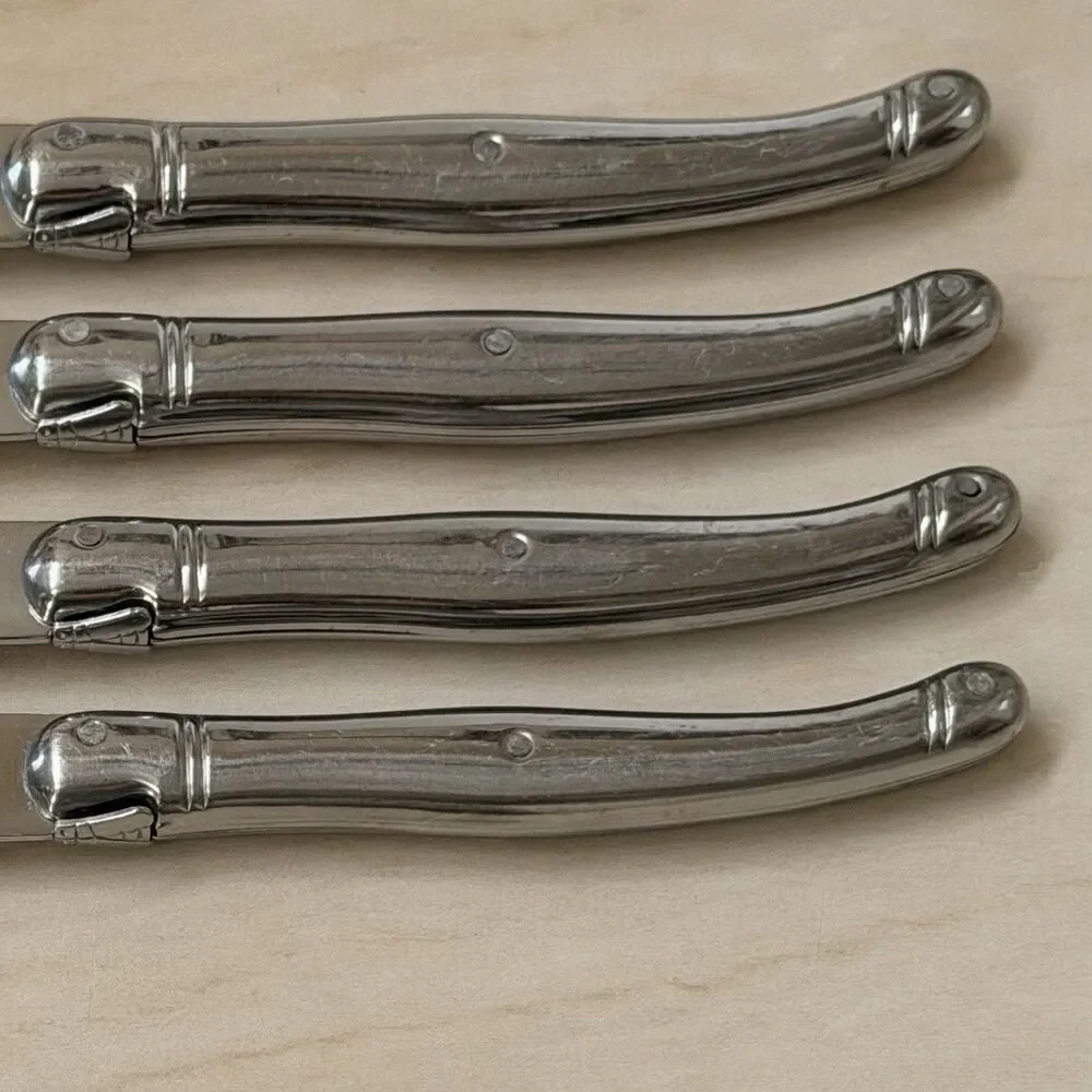 4pc Sabatier Laguiole Steak Knives 9 1/8” Stainless Hollow Handle France